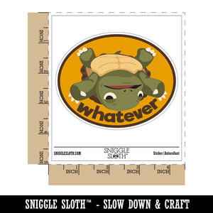 Whatever Indifferent Flipped Turtle Funny Waterproof Vinyl Phone Tablet Laptop Water Bottle Car Window Bumper Decal Sticker Set - 5 Pack