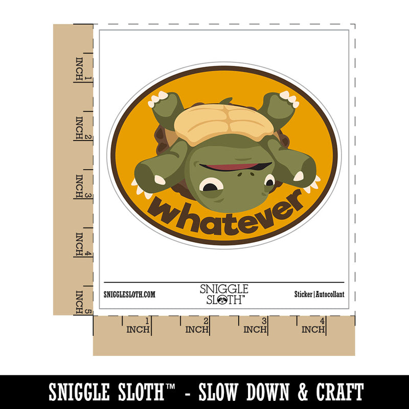 Whatever Indifferent Flipped Turtle Funny Waterproof Vinyl Phone Tablet Laptop Water Bottle Car Window Bumper Decal Sticker Set - 5 Pack