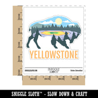 Yellowstone National Park Bison Silhouette Waterproof Vinyl Phone Tablet Laptop Water Bottle Car Window Bumper Decal Sticker Set - 5 Pack