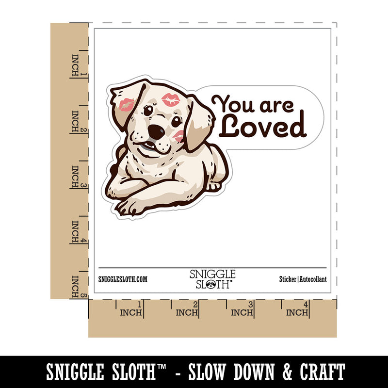 You Are Loved Puppy Lipstick Kisses Waterproof Vinyl Phone Tablet Laptop Water Bottle Car Window Bumper Decal Sticker Set - 5 Pack