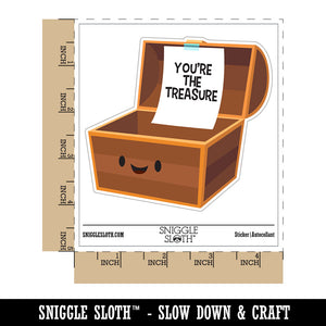 You're the Treasure Chest Funny Compliment Waterproof Vinyl Phone Tablet Laptop Water Bottle Car Window Bumper Decal Sticker Set - 5 Pack