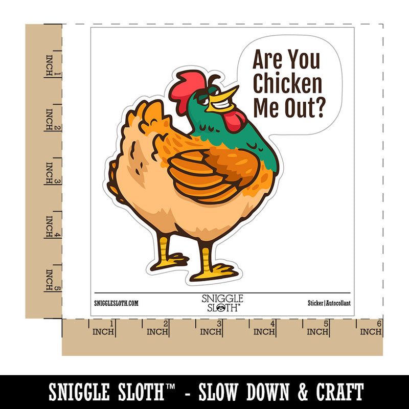 Water Bottle Sticker Set Are You Chicken Me Out Flirty Rooster Cute Waterproof Vinyl Stickers Pack Decal, Skateboard, Laptop, Car, Window, Bumper - 5 Pack