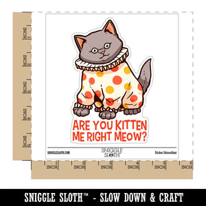 Water Bottle Sticker Set Are You Kitten Me Right Meow Clown Cat Cute Waterproof Vinyl Stickers Pack Decal, Skateboard, Laptop, Car, Window, Bumper - 5 Pack