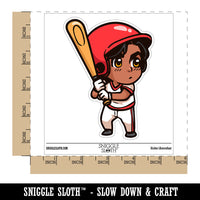 Water Bottle Sticker Set Baseball Boy Batter with Bat Chibi Sports Cute Waterproof Vinyl Stickers Pack Decal, Skateboard, Laptop, Car, Window, Bumper - 5 Pack