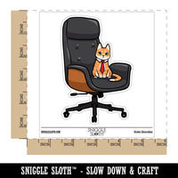 Water Bottle Sticker Set Business Cat In Executive Office Chair Cute Waterproof Vinyl Stickers Pack Decal, Skateboard, Laptop, Car, Window, Bumper - 5 Pack