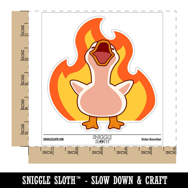 Water Bottle Sticker Set Evil Goose Laughing Fire Funny Cackle Villain Cute Waterproof Vinyl Stickers Pack Decal, Skateboard, Laptop, Car, Window, Bumper - 5 Pack