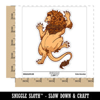 Water Bottle Sticker Set Ferocious Crawling Lion Regal Cat Fierce Cute Waterproof Vinyl Stickers Pack Decal, Skateboard, Laptop, Car, Window, Bumper - 5 Pack