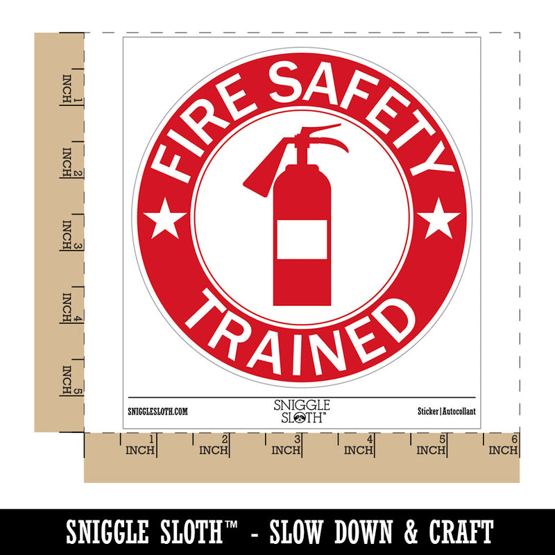 Water Bottle Sticker Set Fire Safety Trained Extinguisher Sign Cute Waterproof Vinyl Stickers Pack Decal, Skateboard, Laptop, Car, Window, Bumper - 5 Pack