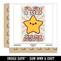 Water Bottle Sticker Set I'm Like A Star Distant Full of Gas Funny Cute Waterproof Vinyl Stickers Pack Decal, Skateboard, Laptop, Car, Window, Bumper - 5 Pack