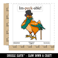 Water Bottle Sticker Set Impeccable Dapper Chicken Top Hat Cane Cute Waterproof Vinyl Stickers Pack Decal, Skateboard, Laptop, Car, Window, Bumper - 5 Pack