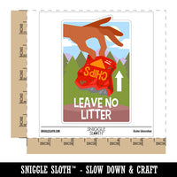 Water Bottle Sticker Set Leave No Litter Cleaning Parks Hiking Nature Cute Waterproof Vinyl Stickers Pack Decal, Skateboard, Laptop, Car, Window, Bumper - 5 Pack