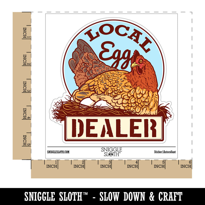 Water Bottle Sticker Set Local Egg Dealer Chicken Hen Nest Cute Waterproof Vinyl Stickers Pack Decal, Skateboard, Laptop, Car, Window, Bumper - 5 Pack