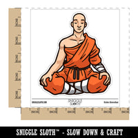 Water Bottle Sticker Set Meditating Shao Lin Monk Robes Man Cute Waterproof Vinyl Stickers Pack Decal, Skateboard, Laptop, Car, Window, Bumper - 5 Pack
