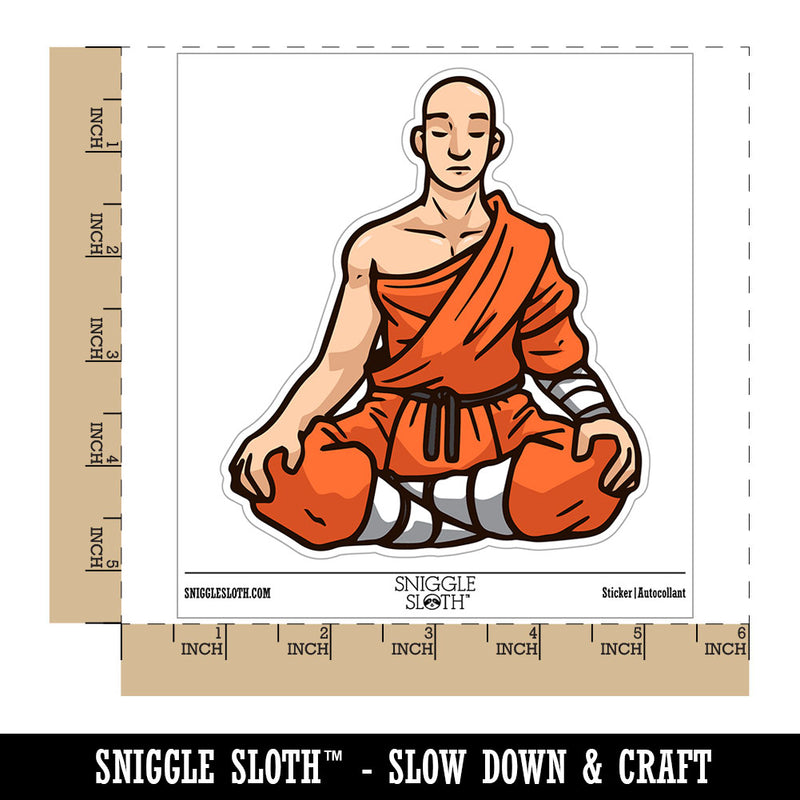 Water Bottle Sticker Set Meditating Shao Lin Monk Robes Man Cute Waterproof Vinyl Stickers Pack Decal, Skateboard, Laptop, Car, Window, Bumper - 5 Pack