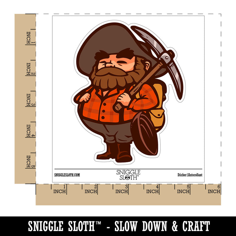 Water Bottle Sticker Set Miner Prospector 49er Gold Pan Backpack Cute Waterproof Vinyl Stickers Pack Decal, Skateboard, Laptop, Car, Window, Bumper - 5 Pack