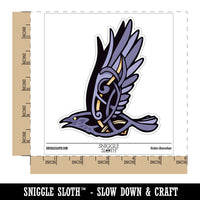 Water Bottle Sticker Set Norse Viking Rune Raven Crow Flying Bird Cute Waterproof Vinyl Stickers Pack Decal, Skateboard, Laptop, Car, Window, Bumper - 5 Pack