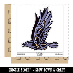 Water Bottle Sticker Set Norse Viking Rune Raven Crow Flying Bird Cute Waterproof Vinyl Stickers Pack Decal, Skateboard, Laptop, Car, Window, Bumper - 5 Pack