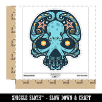 Water Bottle Sticker Set Octopus Skull Nautical Tentacles Cute Waterproof Vinyl Stickers Pack Decal, Skateboard, Laptop, Car, Window, Bumper - 5 Pack