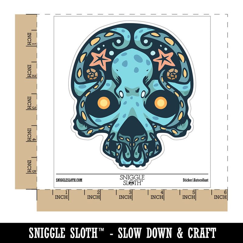 Water Bottle Sticker Set Octopus Skull Nautical Tentacles Cute Waterproof Vinyl Stickers Pack Decal, Skateboard, Laptop, Car, Window, Bumper - 5 Pack