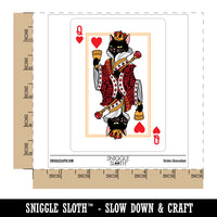 Water Bottle Sticker Set Queen of Hearts Cat Cute Playing Card Poker Cute Waterproof Vinyl Stickers Pack Decal, Skateboard, Laptop, Car, Window, Bumper - 5 Pack