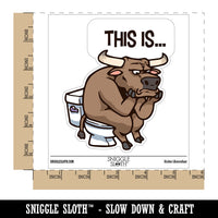 Water Bottle Sticker Set This Is Bull Crap Toilet Humor Funny Cute Waterproof Vinyl Stickers Pack Decal, Skateboard, Laptop, Car, Window, Bumper - 5 Pack