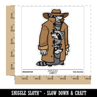 Water Bottle Sticker Set Three Raccoons In a Trench Coat Funny Cute Waterproof Vinyl Stickers Pack Decal, Skateboard, Laptop, Car, Window, Bumper - 5 Pack