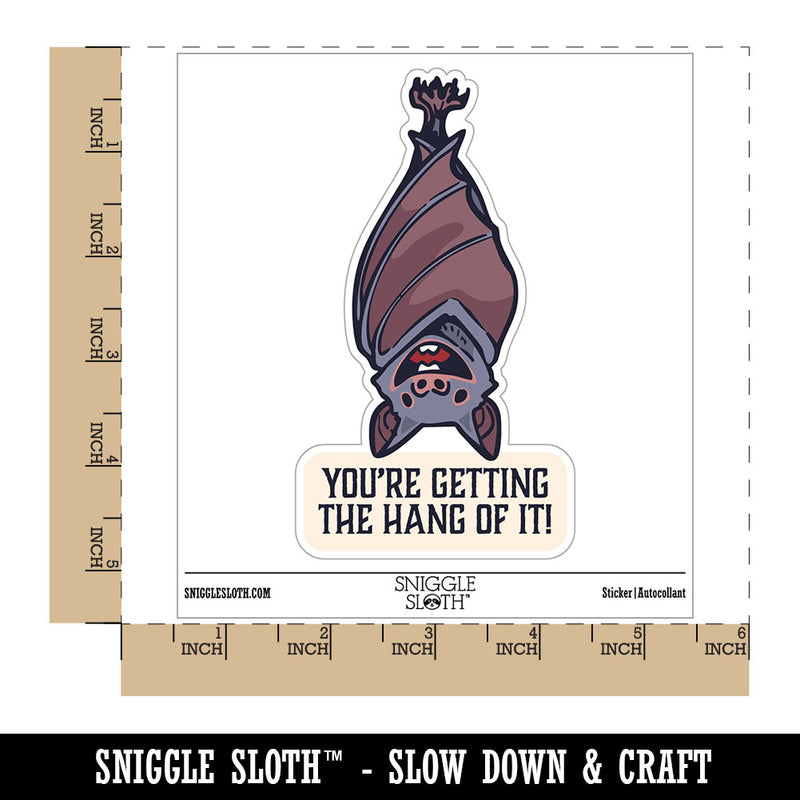 Water Bottle Sticker Set You're Getting The Hang Of It Bat Cute Waterproof Vinyl Stickers Pack Decal, Skateboard, Laptop, Car, Window, Bumper - 5 Pack