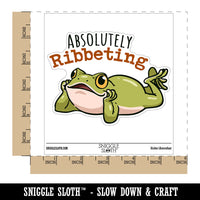 Absolutely Ribbeting Frog Funny Pun Compliment Waterproof Vinyl Phone Tablet Laptop Water Bottle Car Window Bumper Decal Sticker Set - 5 Pack
