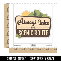 Always Take The Scenic Route Hiking Travel Forest Waterproof Vinyl Phone Tablet Laptop Water Bottle Car Window Bumper Decal Sticker Set - 5 Pack