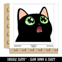 Amazed Cat with Sparkly Star Eyes Waterproof Vinyl Phone Tablet Laptop Water Bottle Car Window Bumper Decal Sticker Set - 5 Pack