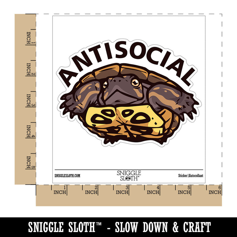 Antisocial Baby Turtle Introvert Waterproof Vinyl Phone Tablet Laptop Water Bottle Car Window Bumper Decal Sticker Set - 5 Pack