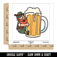 Beer Loving Little Man Octoberfest Mug Waterproof Vinyl Phone Tablet Laptop Water Bottle Car Window Bumper Decal Sticker Set - 5 Pack