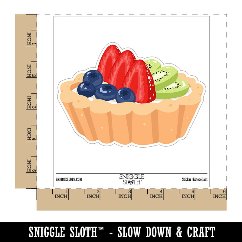 Berry Fruit Tart Dessert Strawberry Blueberry Kiwi Waterproof Vinyl Phone Tablet Laptop Water Bottle Car Window Bumper Decal Sticker Set - 5 Pack