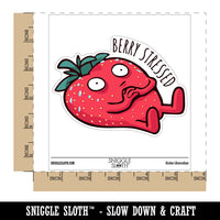 Berry Stressed Strawberry Sweating Funny Waterproof Vinyl Phone Tablet Laptop Water Bottle Car Window Bumper Decal Sticker Set - 5 Pack