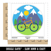 Bike Mountains Scene Bicycle Waterproof Vinyl Phone Tablet Laptop Water Bottle Car Window Bumper Decal Sticker Set - 5 Pack