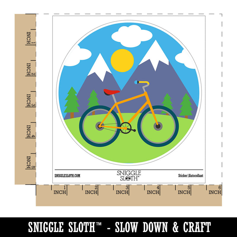 Bike Mountains Scene Bicycle Waterproof Vinyl Phone Tablet Laptop Water Bottle Car Window Bumper Decal Sticker Set - 5 Pack