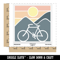 Bike Mountains Sunset Mountain Biking Cycle Waterproof Vinyl Phone Tablet Laptop Water Bottle Car Window Bumper Decal Sticker Set - 5 Pack