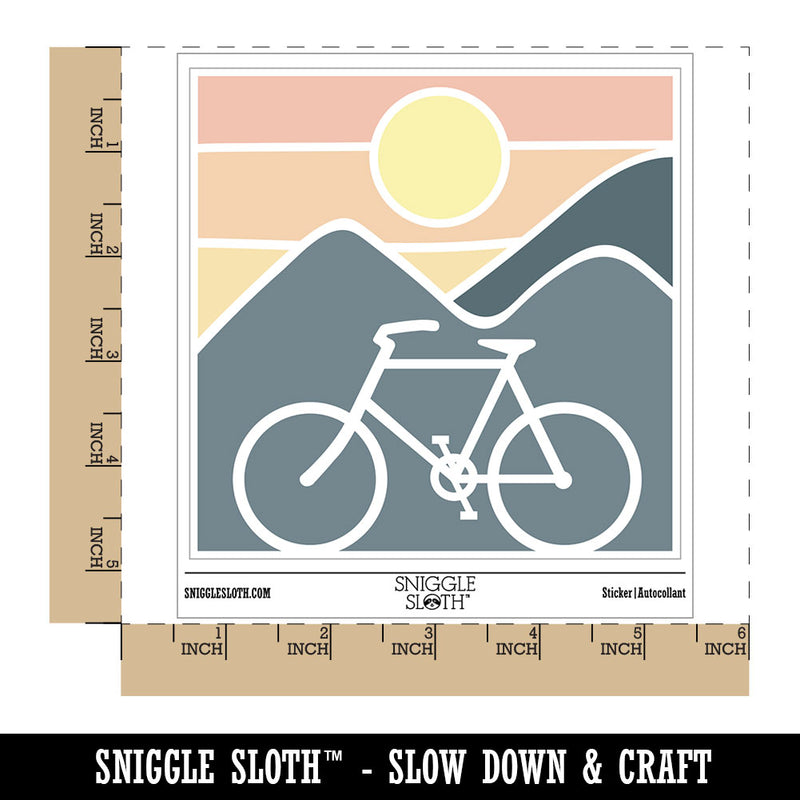 Bike Mountains Sunset Mountain Biking Cycle Waterproof Vinyl Phone Tablet Laptop Water Bottle Car Window Bumper Decal Sticker Set - 5 Pack