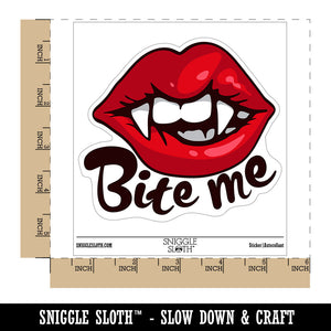 Bite Me Vampire Teeth Lips Fangs Waterproof Vinyl Phone Tablet Laptop Water Bottle Car Window Bumper Decal Sticker Set - 5 Pack