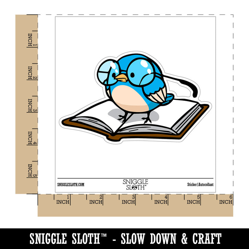 Bookish Little Bird Reading Book Waterproof Vinyl Phone Tablet Laptop Water Bottle Car Window Bumper Decal Sticker Set - 5 Pack