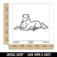 Borzoi Dog Sitting Resting Waterproof Vinyl Phone Tablet Laptop Water Bottle Car Window Bumper Decal Sticker Set - 5 Pack