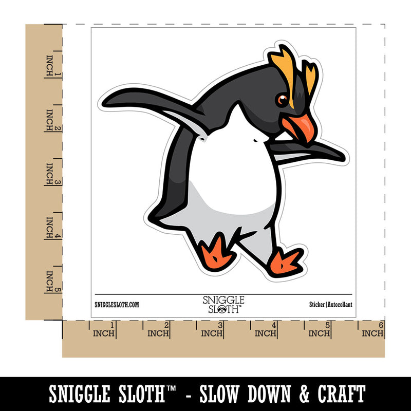 Bouncy Rockhopper Crested Penguin Bird Waterproof Vinyl Phone Tablet Laptop Water Bottle Car Window Bumper Decal Sticker Set - 5 Pack