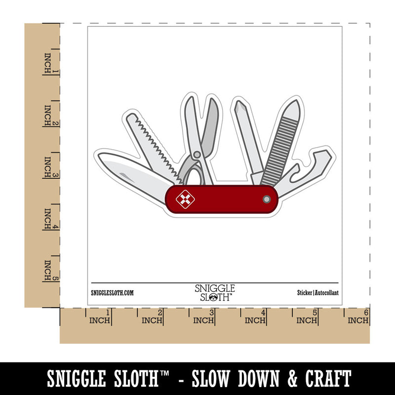 Camping Multi Tool Army Pocket Knife Waterproof Vinyl Phone Tablet Laptop Water Bottle Car Window Bumper Decal Sticker Set - 5 Pack