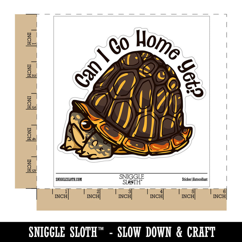 Can I Go Home Yet Introvert Western Box Turtle Cartoon Waterproof Vinyl Phone Tablet Laptop Water Bottle Car Window Bumper Decal Sticker Set - 5 Pack