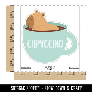 Capyccino Capybara in Cappuccino Waterproof Vinyl Phone Tablet Laptop Water Bottle Car Window Bumper Decal Sticker Set - 5 Pack
