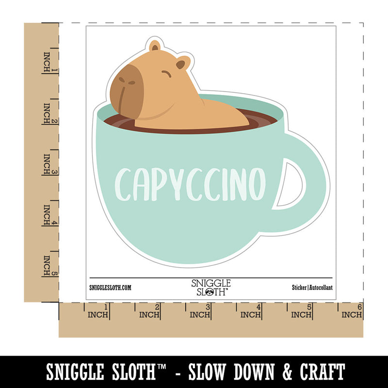 Capyccino Capybara in Cappuccino Waterproof Vinyl Phone Tablet Laptop Water Bottle Car Window Bumper Decal Sticker Set - 5 Pack