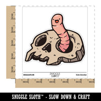 Cartoon Worm Sticking Out of Skull Bone Waterproof Vinyl Phone Tablet Laptop Water Bottle Car Window Bumper Decal Sticker Set - 5 Pack
