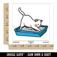 Cat Burying Litter Box Poop Waterproof Vinyl Phone Tablet Laptop Water Bottle Car Window Bumper Decal Sticker Set - 5 Pack