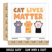 Cat Lives Matter Cat Paws Waterproof Vinyl Phone Tablet Laptop Water Bottle Car Window Bumper Decal Sticker Set - 5 Pack