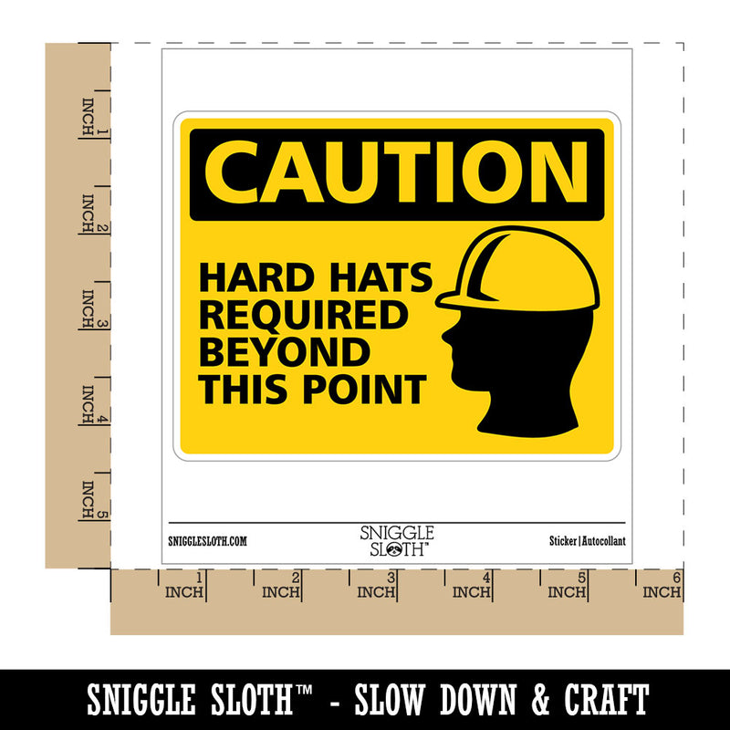 Caution Hard Hats Required Construction Waterproof Vinyl Phone Tablet Laptop Water Bottle Car Window Bumper Decal Sticker Set - 5 Pack